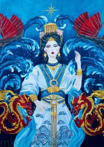 Plakat A4 - Mazu, chińska bogini morza, patronka rybaków