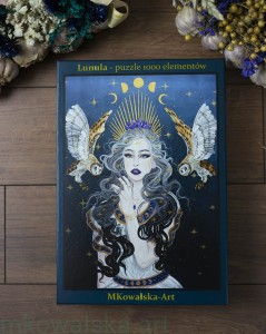 Puzzle 1000 elementów 70x50cm - Lunula siwa, symbol księżyca, spełnienia, możliwości, płodności