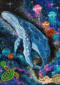 Plakat A3 - Kosmiczny wieloryb