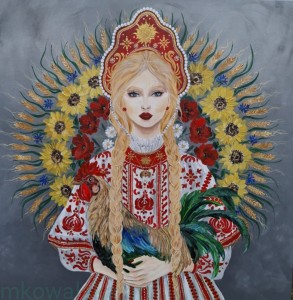 Obraz oryginalny Słowiańscy Bogowie: Jutrzenka 90x90cm 2023