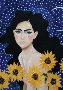 Plakat A4 - Noc nad polem słoneczników