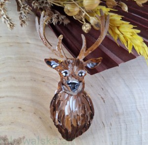Broszka - jeleń głowa
