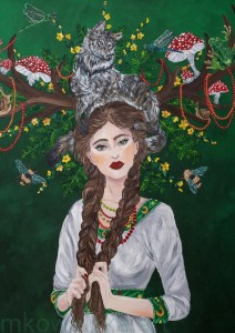 Plakat A3 - Dziewanna z wilkiem