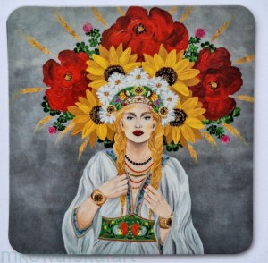 Podkładka pod kubek - Mokosz z koniczyną polną 9x9cm