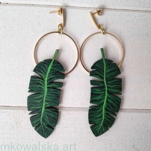 Kolczyki liście bananowca