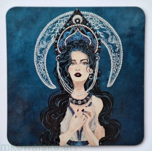 Podkładka pod kubek - Lunula czarna 9x9cm