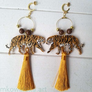 Kolczyki tygrysy: sztyft z cyrkoniami