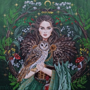 Obraz oryginalny Słowiańscy Bogowie: Strzyga 60x60cm 2024