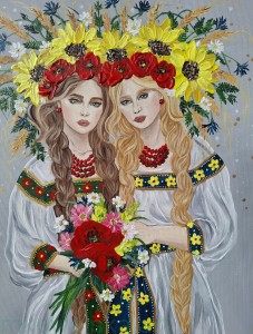 Obraz oryginalny Słowiański Zodiak: Lel i Polel - Bliźnięta 60x50cm 2025