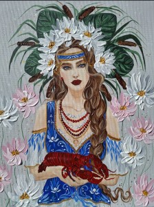 Obraz oryginalny Słowiański Zodiak: Rusałka - Rak 60x50cm 2025