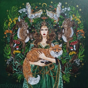 Obraz oryginalny: Wiedunka, 100x100cm, 2025