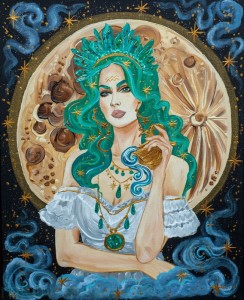 Plakat A3: Kryształowy zodiak - WODNIK - TURKUS - POWIETRZE