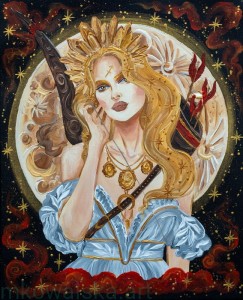 Plakat A3: Kryształowy zodiak - STRZELEC - ZŁOTY TURMALIN - OGIEŃ