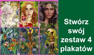 Zestaw 4 plakatów A4 - Tajemniczy Ogród