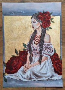 Plakat B2 70x50cm: W róży rozkwicie - Glamour Slavic Folk