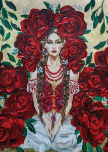 Plakat A3: W mych róży ogrodzie - Glamour Slavic Folk