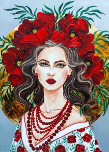 Plakat A3: Makowa panna - Glamour Slavic Folk