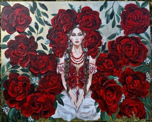 Obraz oryginalny: W mych róży ogrodzie 100x80cm - Glamour Slavic Folk 2026