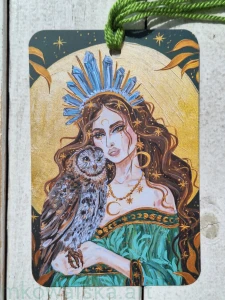 Zakładka do książki: Księżycowa Bogini z sową 15x10cm