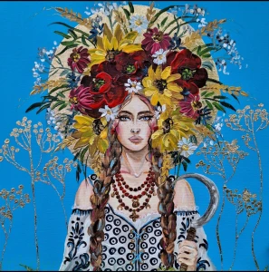 Obraz oryginalny: Pomiędzy na miedzy ZIELNA 50x50cm 2026