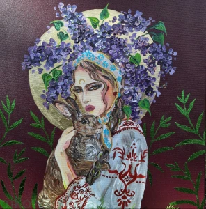 Obraz oryginalny: Pomiędzy na miedzy WIOSENNA 50x50cm 2026