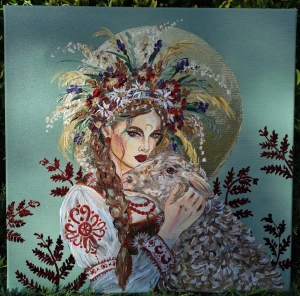 Obraz oryginalny: Pomiędzy na miedzy PASTERSKA 50x50cm 2026