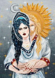 Plakat A4/A3 - Chors i Dadźbóg - odwieczni kochankowie Księżyc i Słońce