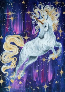 Plakat A4 - Kosmiczny Jednorożec