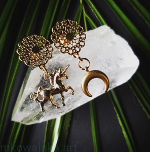 !Kolczyki Księżycowy Jednorożec