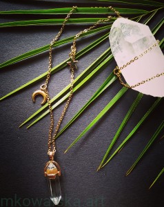 !Naszyjnik kwarc biały kryształ górski